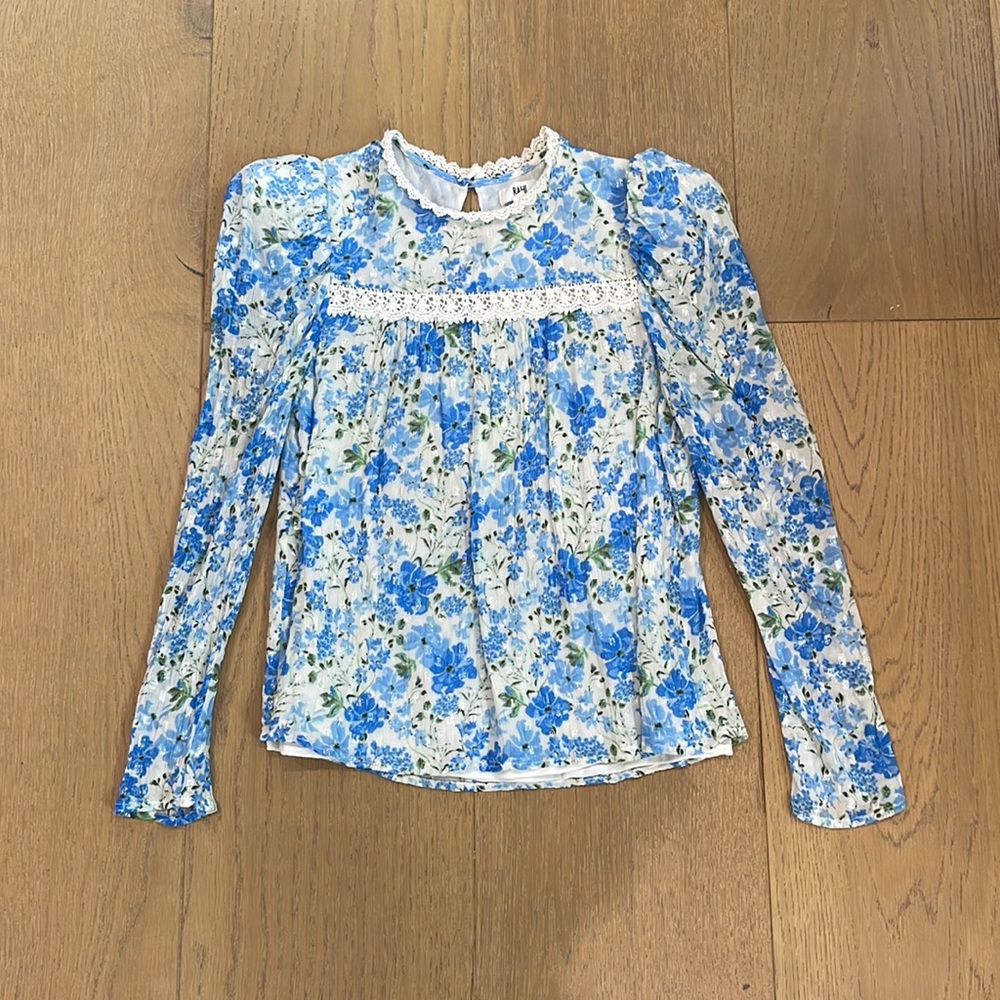 Floral Blue Blouse by LRL